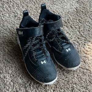 Under Armour Kids Black and White Cleats